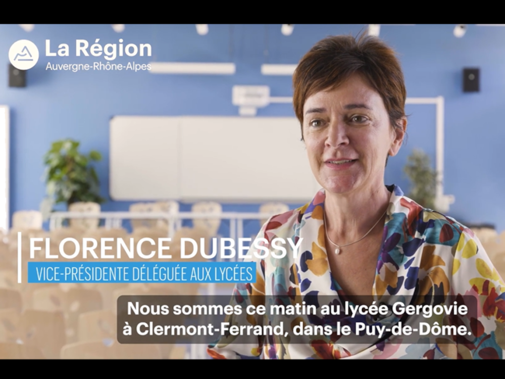 Preview image for the video "Une minute pour des projets : Florence Dubessy, vice-présidente déléguée aux lycées".