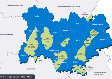 Carte des parcs naturels régionaux